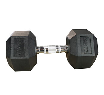Hexhantel Gummi/Krom, 22,5 kg