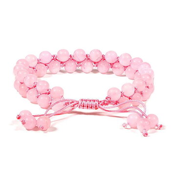 Armband rosenkvarts dubbla rader