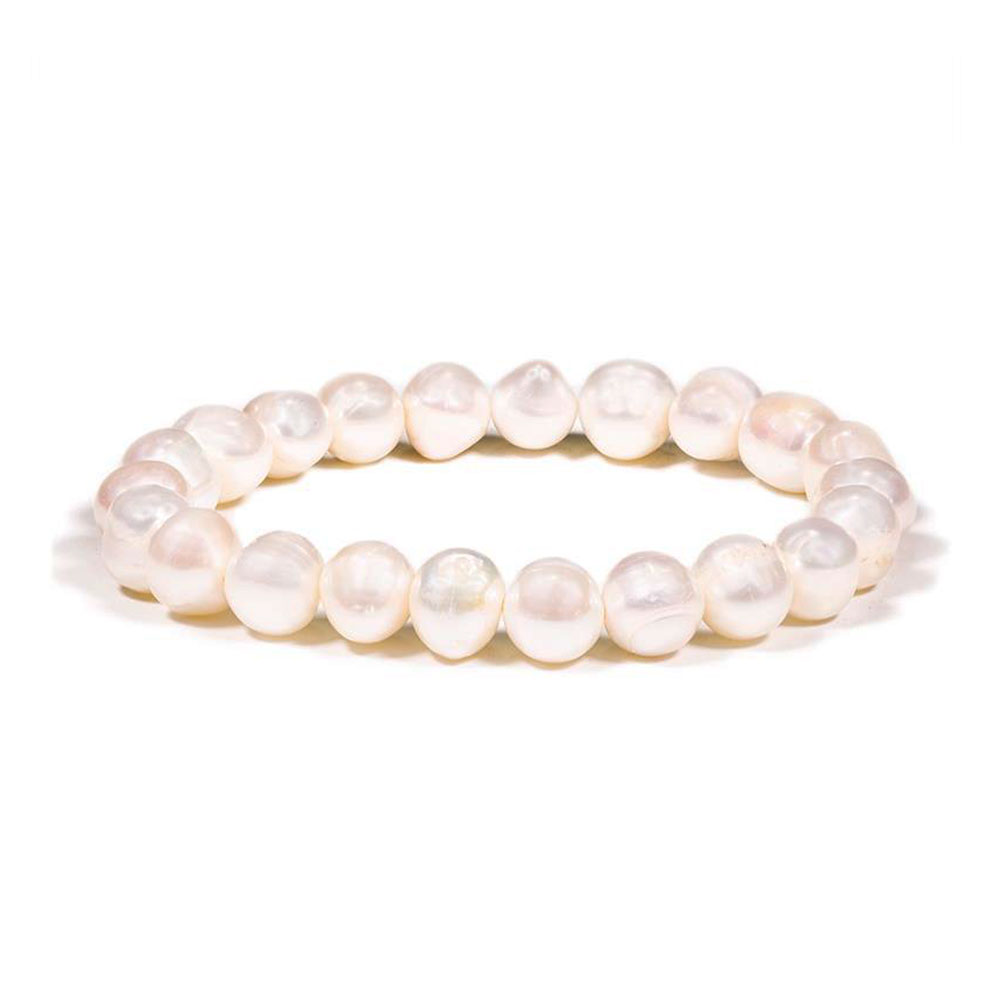 Armband vita potatispärlor 19 cm