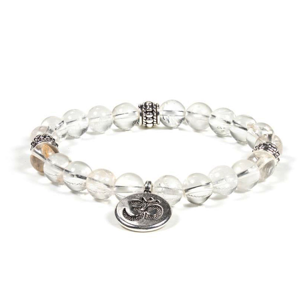 Armband Mala bergskristall elastiskt OHM