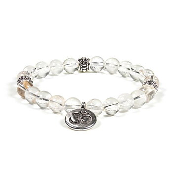 Armband Mala bergskristall elastiskt OHM