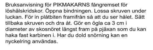 Bruksanvisning för Fångrem- set för löshälskridskor