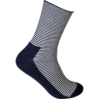 Diabetikersock randig med rulltopp, frottésula och utan tåsöm - Doktorn rekommenderar 3-par