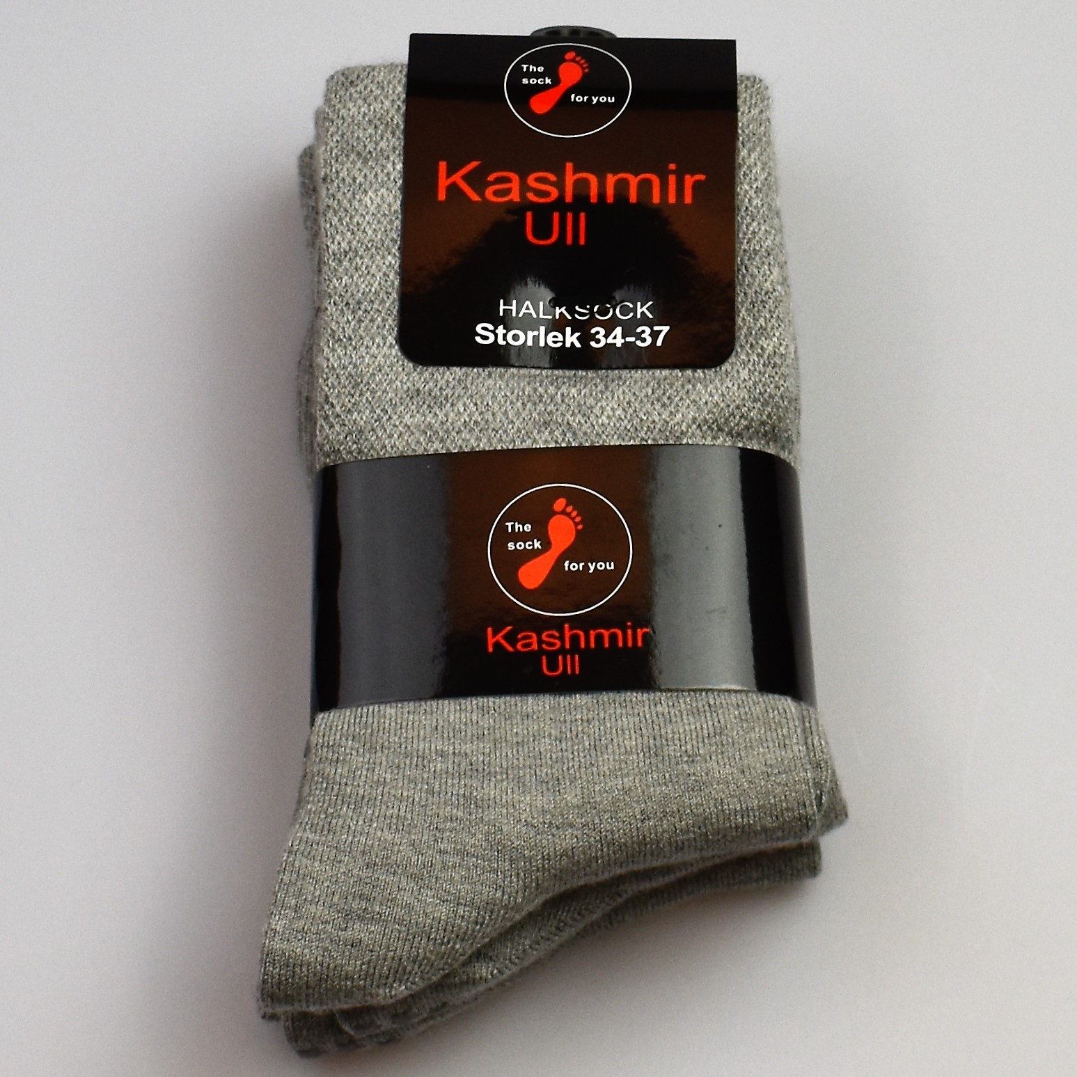 Halkfri strumpa med Lös resår - Kashmirull 3 par  - 6