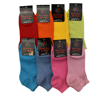 Ankelsock i Bambu-Glada färger 4-pack