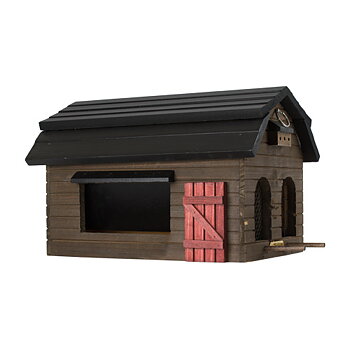 Multifeeder Barn Brown, bird feeder made from solid wood, painted with environmentally friendly colours