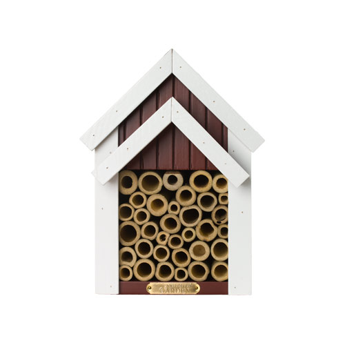 Bienen-Hotel rot, bemalt mit umweltfreundlichen Farben