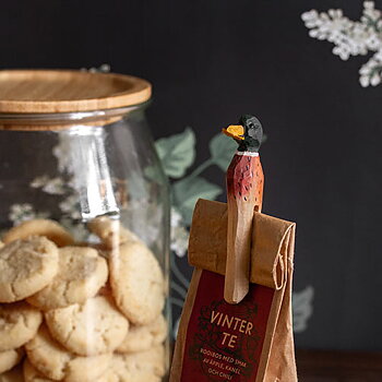 Hand Carved Clip Duck, hand carved wooden duck painted with environmentally friendly colours