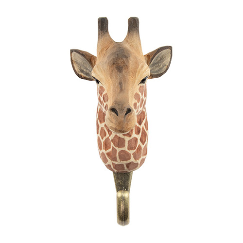 Handgeschnitzter Haken Giraffe, Frontansicht