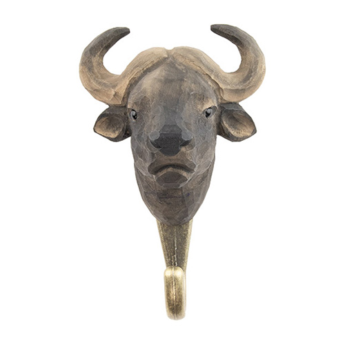 Patère Bufle africain, vue de face