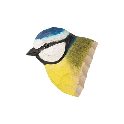 Magnet Blue tit, hand carved wooden magnet painted with environmentally friendly colours