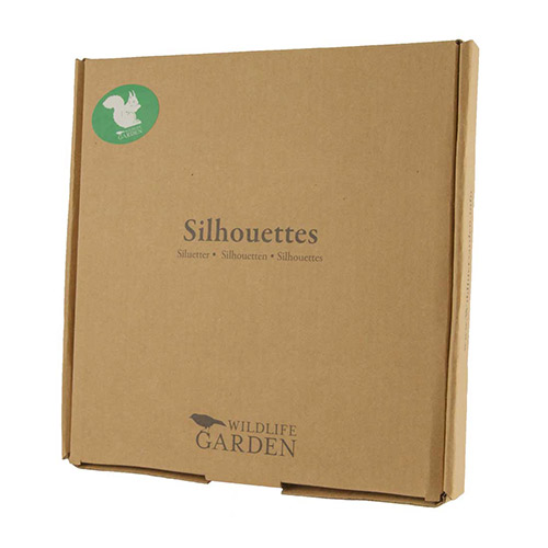 Silhouette Eating Squirrel, black decor in metal in natural size in its display carton
