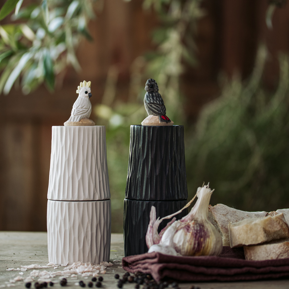 Salt & Pepper Mill Cockatoo White