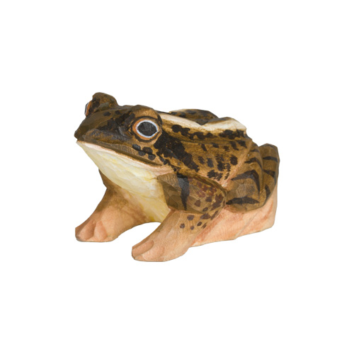 Grenouille des champs, taillée et peinte dans des couleurs respectueuses de l'environnement