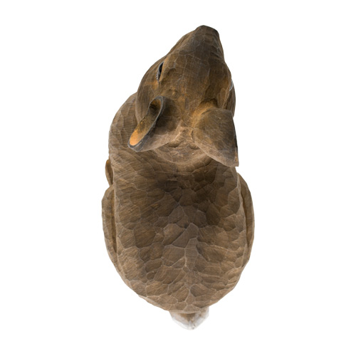 European Rabbit, hand carved wooden animal painted with environmentally friendly colours, above