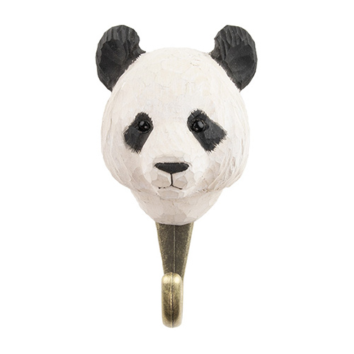 Handgeschnitzter Haken Panda, Frontansicht