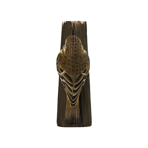 DecoBird Common Treecreeper, hand carved wooden bird painted with environmentally friendly colours, back