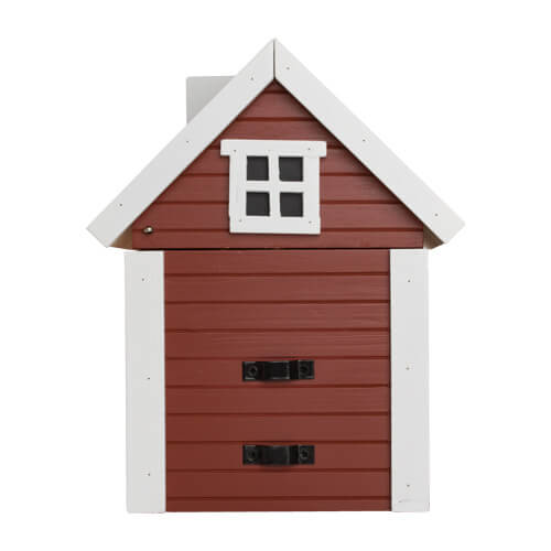 Multiholk Maison rouge, en bois massif, vue de derrière