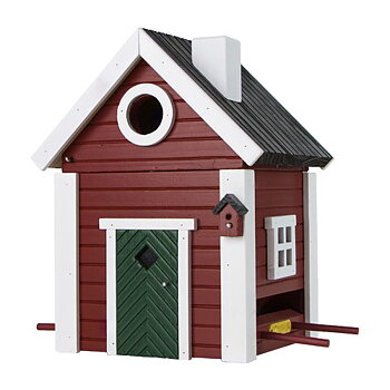 Multiholk Schwedenkate, Futterhaus aus Massivholz mit umweltfreundlichen Farben bemalt