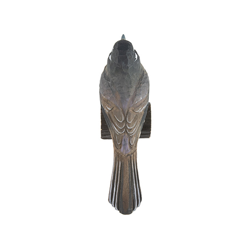 DecoBird Grey Fantail, hand carved wooden bird painted with environmentally friendly colours, back