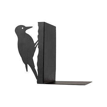Bookend Woodpecker Left, black decorative cast iron bookend