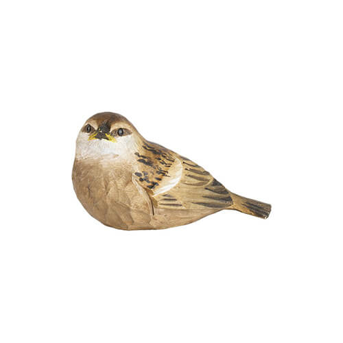 DecoBird Moineau Domestique, Poussin sculpté et peint dans des couleurs respectueuses de l'environnement