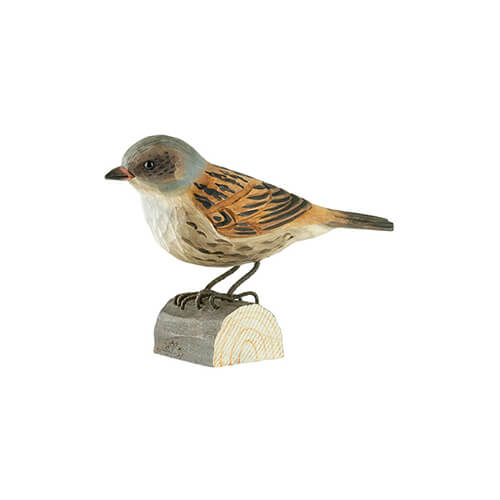 DecoBird Accenteur mouchet sculpté et peint à la main dans des couleurs respectueuses de l'environnement