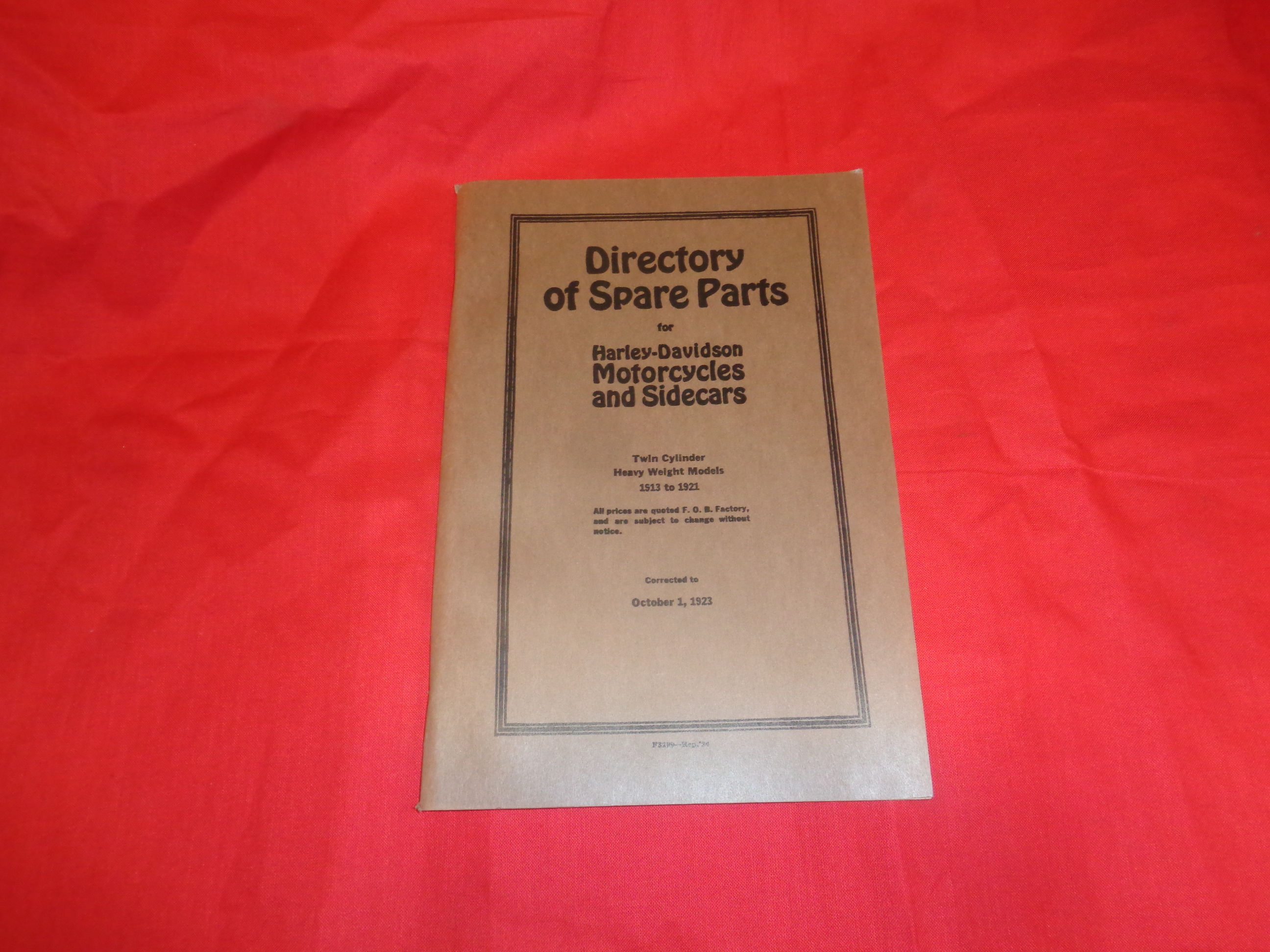 Spare Parts List Harley 1913-21, only twins