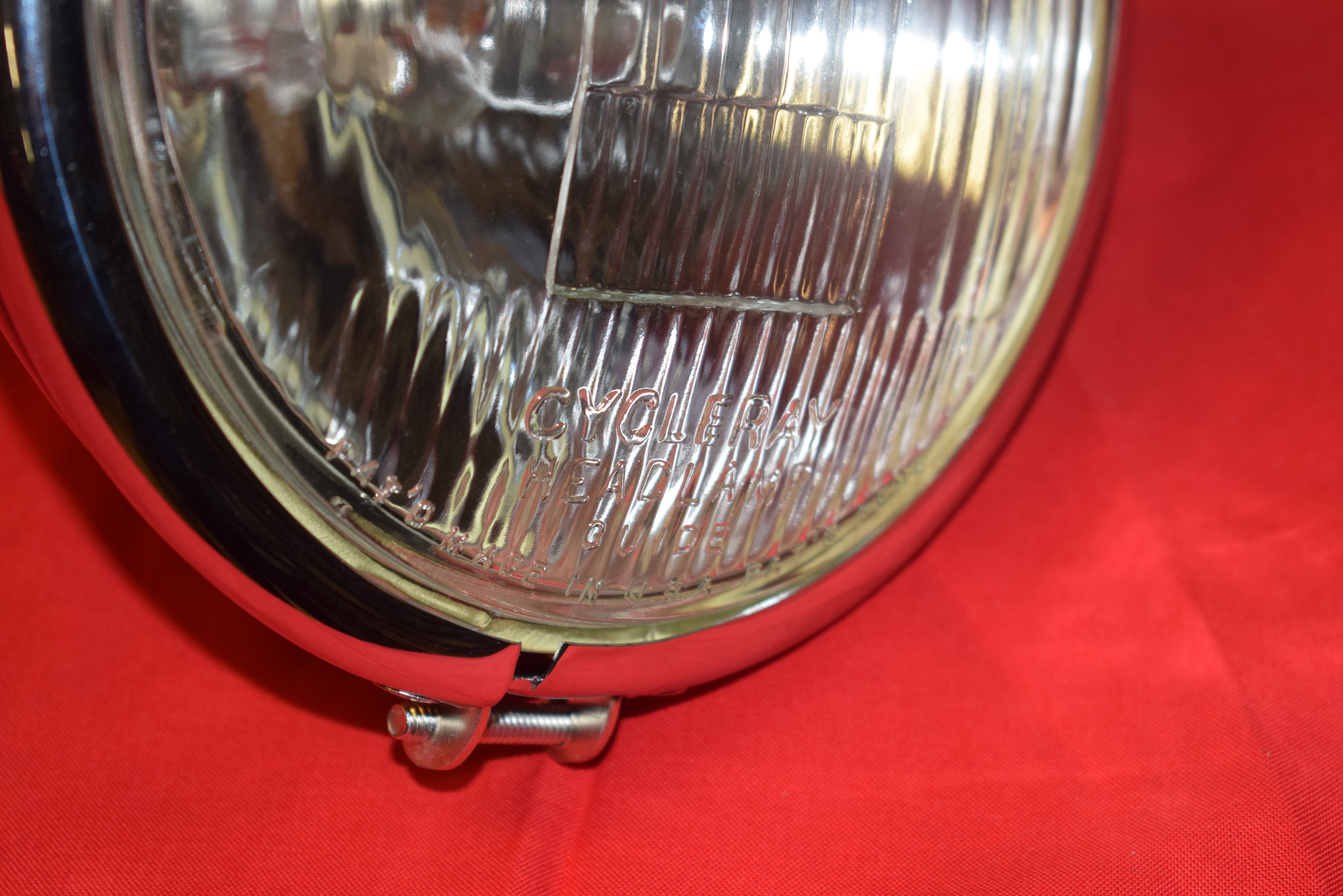 Headlamp Cycle Ray Springer Replica Harley 1935-48 - Antiquebike AB