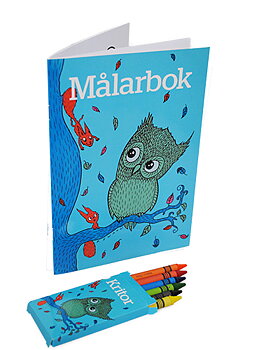 Coloring book including crayons