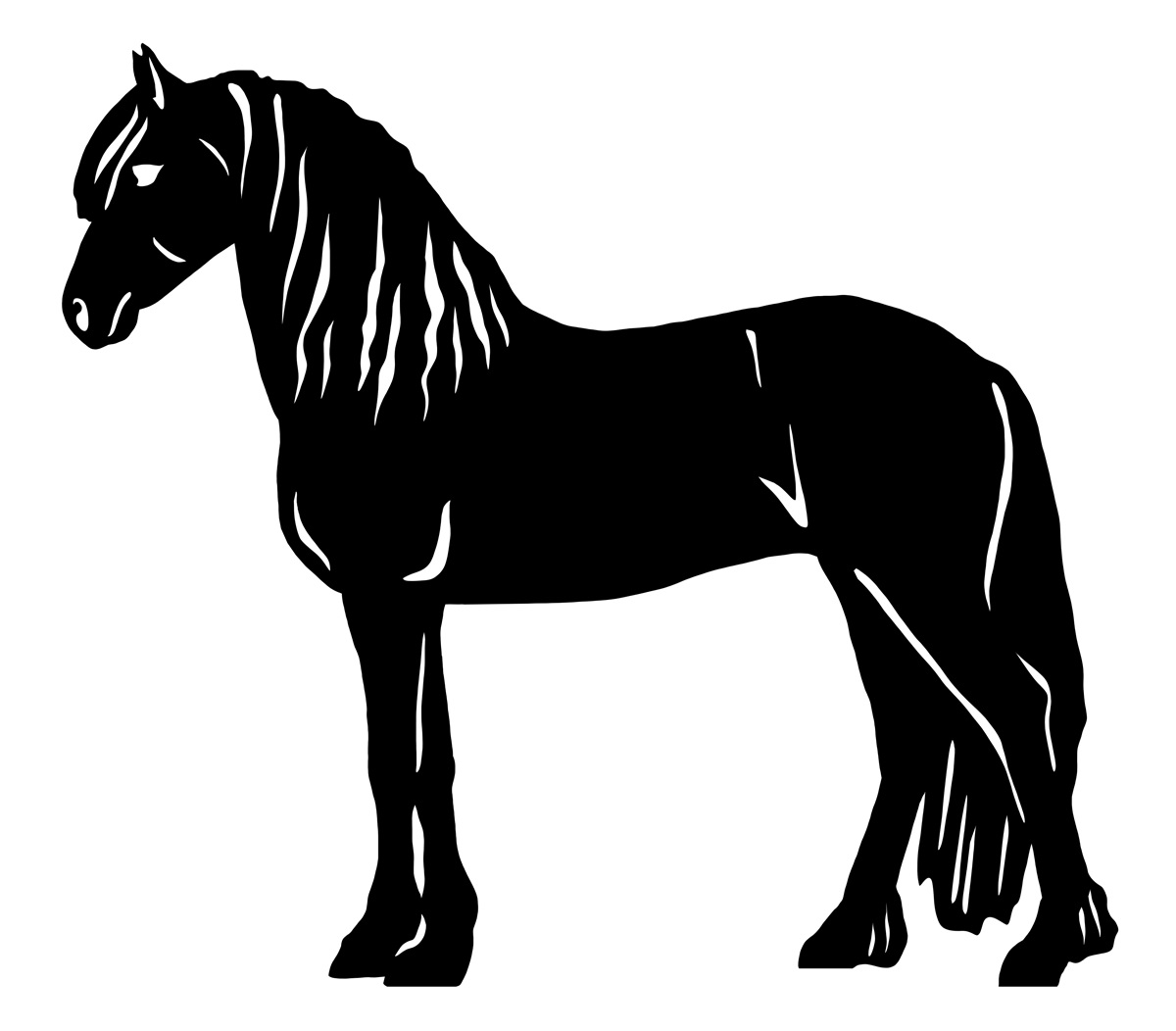 Häst / Frieserhäst (Siluett)