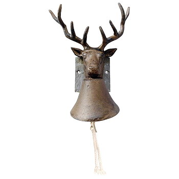 Dörrklocka Hjorthuvud, gjutjärn/skiffer