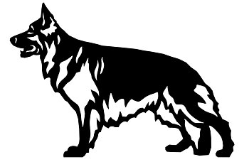 Grupp 1 - FCI nr. 166 / Tysk Schäferhund Långhårig (Siluett)