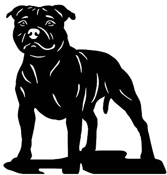 Grupp 3 - FCI nr. 76 / Staffordshire Bullterrier (Siluett)