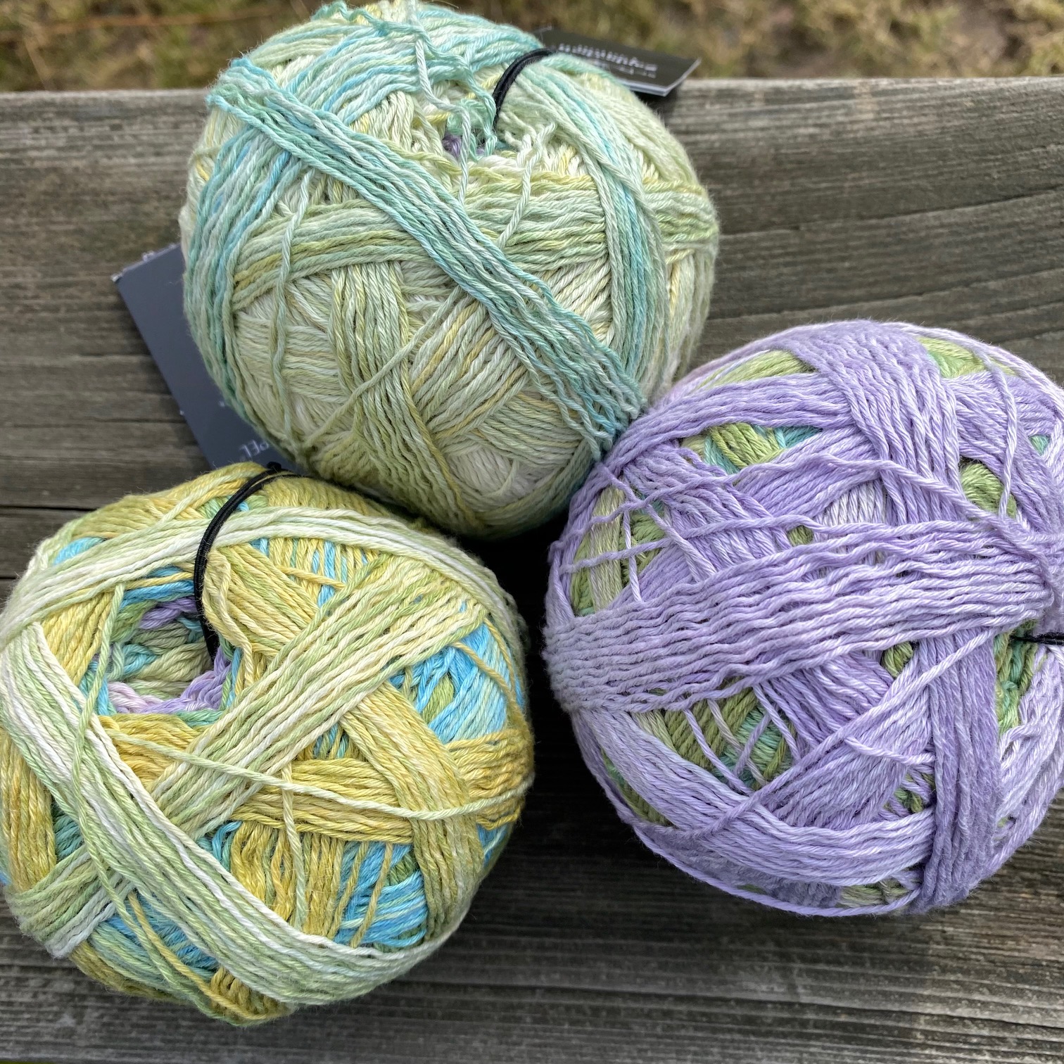 Bomullsgarn Schoppel - Zauberball Cotton grönlila - House of Hildur