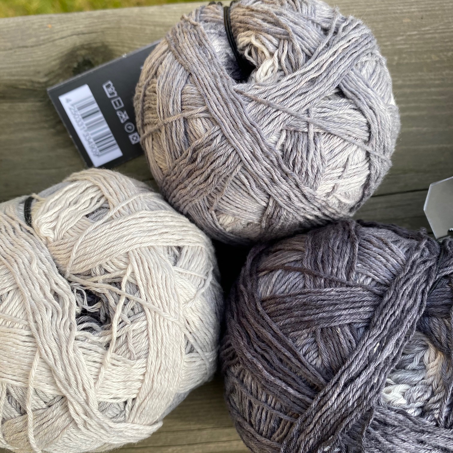 Bomullsgarn Schoppel - Zauberball Cotton svartvitgrå - House of Hildur