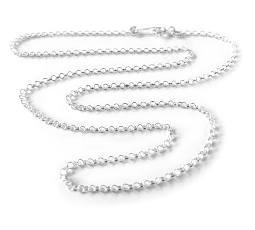 Mjó baunakeðja úr sterling silfri, 30–65 cm - 2