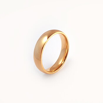 Glatt skinnende ring i gullstål - 5 mm bred
