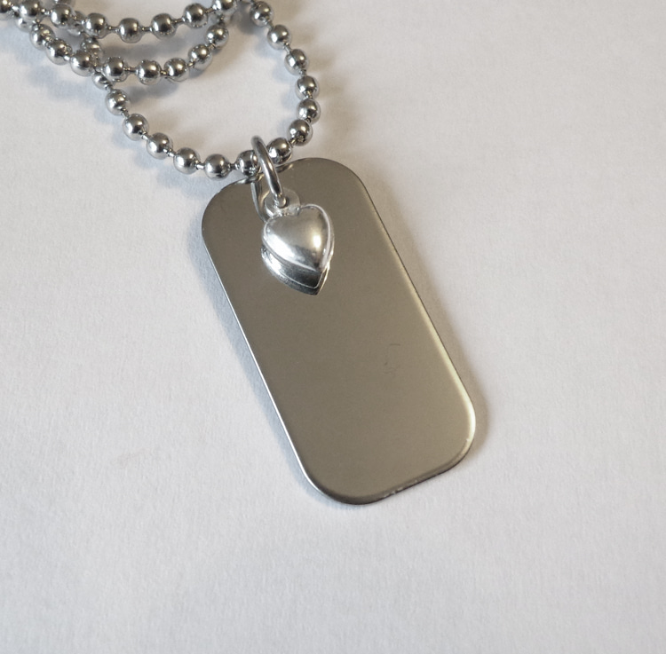 Dogtag með skrauti, áletruð hálsmen - Ryðfrítt stál - 3