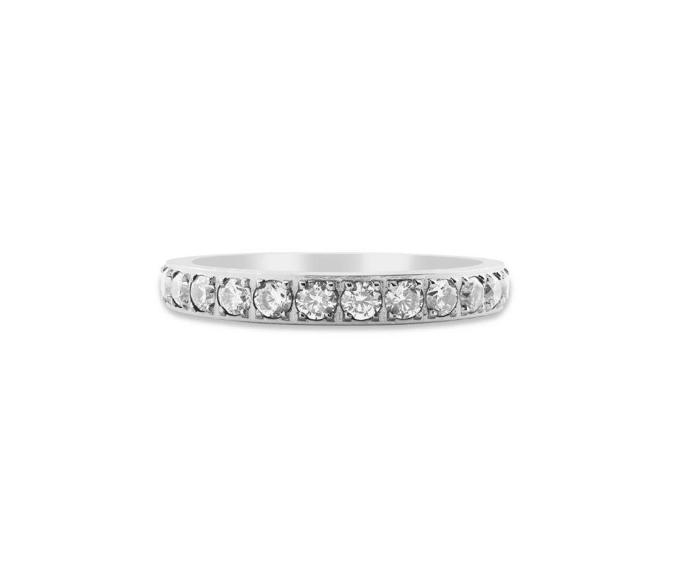 Óskreytt Trúlofunarhringur úr 316 stáli og zirkoníu - 3 mm breiður - 3