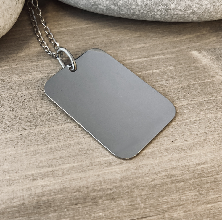 Stort Dogtag medisin- og ICE Anheng - rustfritt stål - 2