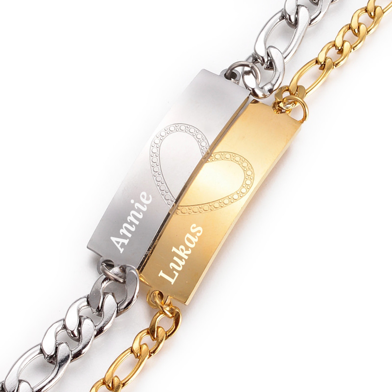 Pararmbånd, vennskapsarmbånd - Rustfritt stål
