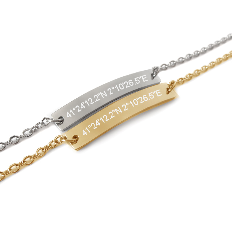 Pararmbånd Figaro - gull og rustfritt stål