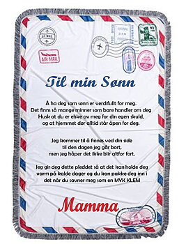 Konvolutt Pledd til min sønn fra mamma