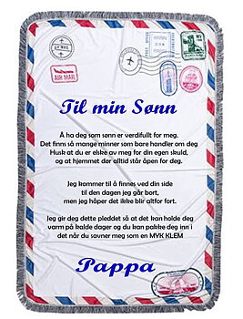 Konvolutt Pledd til min sønn fra pappa