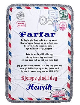 Konvolutt Pledd til barnebarn /farfar