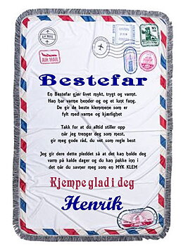 Konvolutt Pledd til barnebarn /bestefar