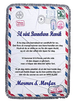 Konvolutt Pledd til barnebarn /mormor& morfar