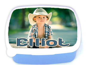 Matboks Blå med eget motiv & tekst