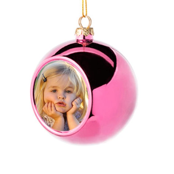 Julekule rosa m/ eget motiv  - 2